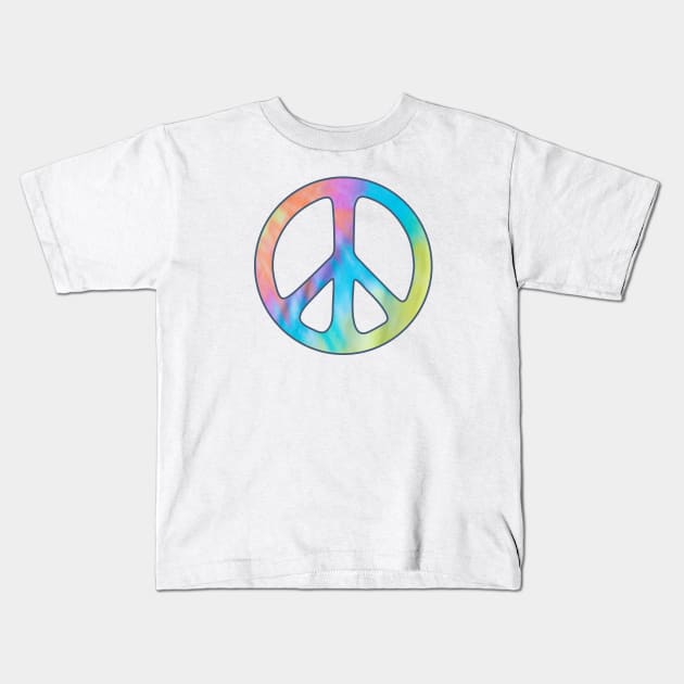 Tie Dye Peace Sign Kids T-Shirt by DesignCat